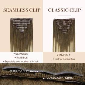 GOO GOO Clip in Hair Extensions 22 Inch close-up of clips