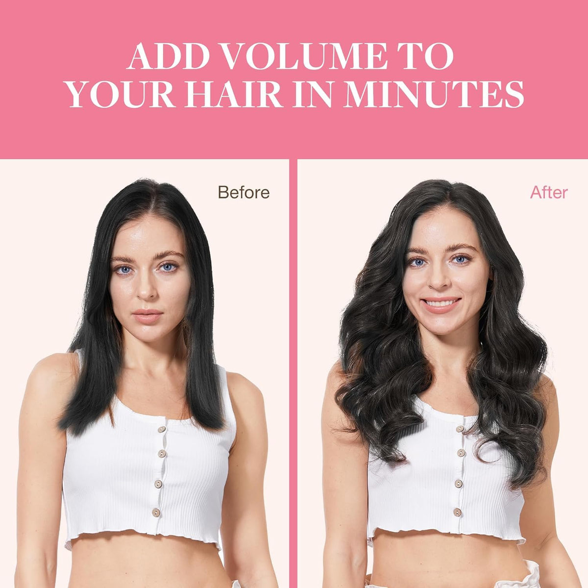 GOO GOO Clip in Hair Extensions 22 Inch Dark Brown back view