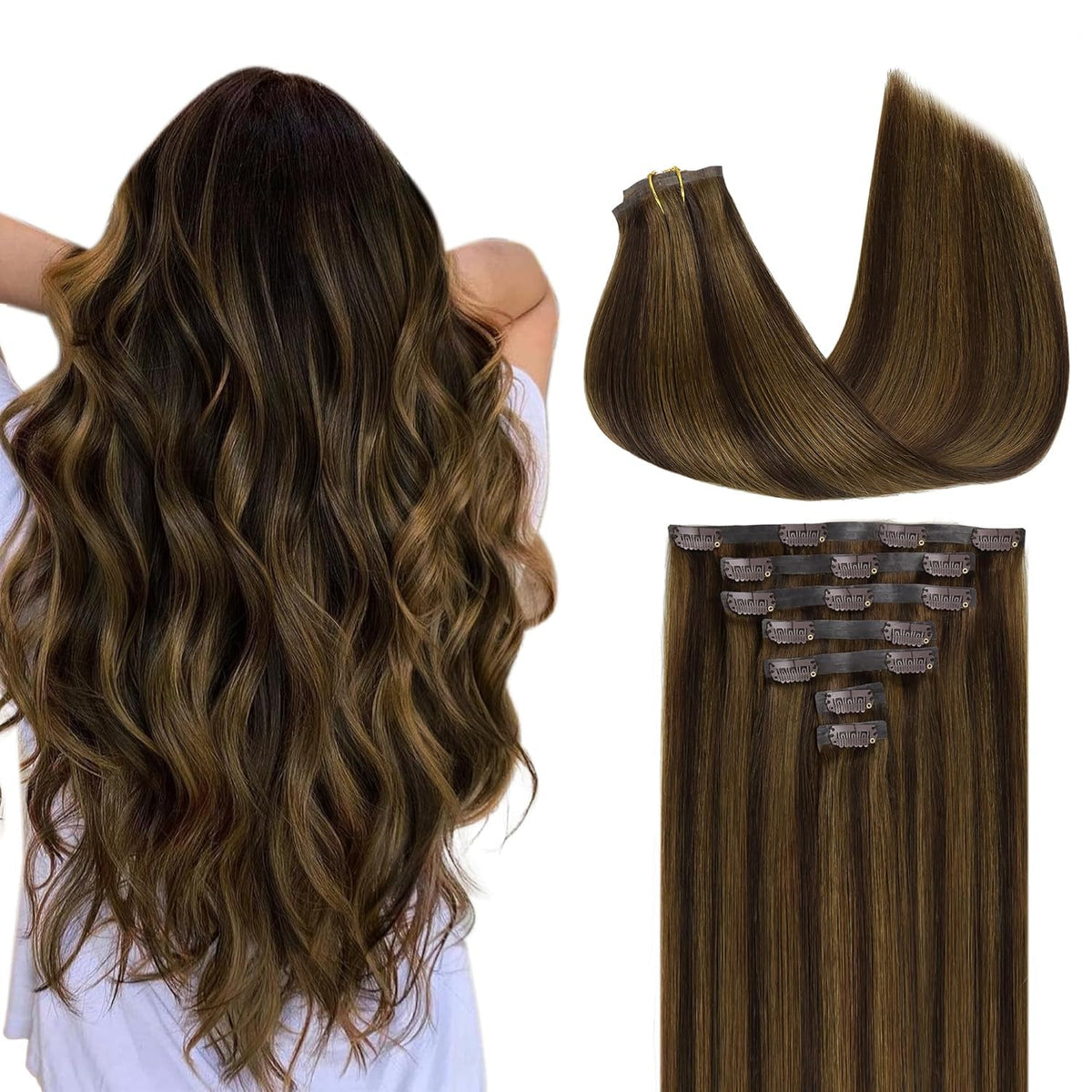 GOO GOO Clip in Hair Extensions 22 Inch front view
