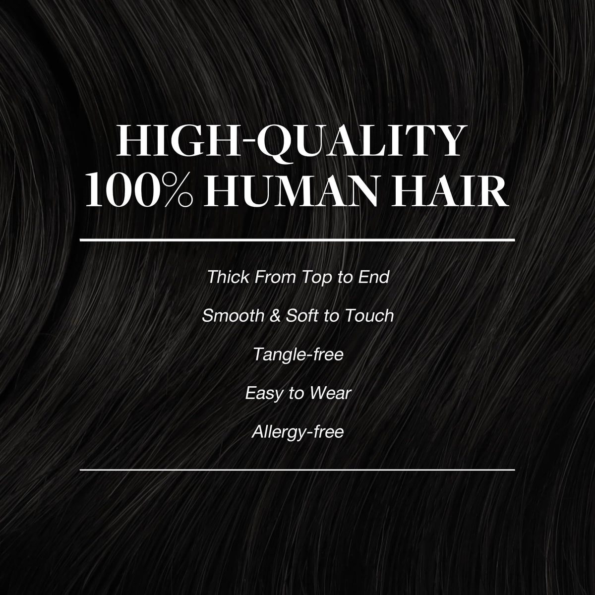 GOO GOO Clip in Hair Extensions 22 inch Jet Black back view