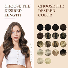 GOO GOO Clip in Hair Extensions 22 Inch length comparison