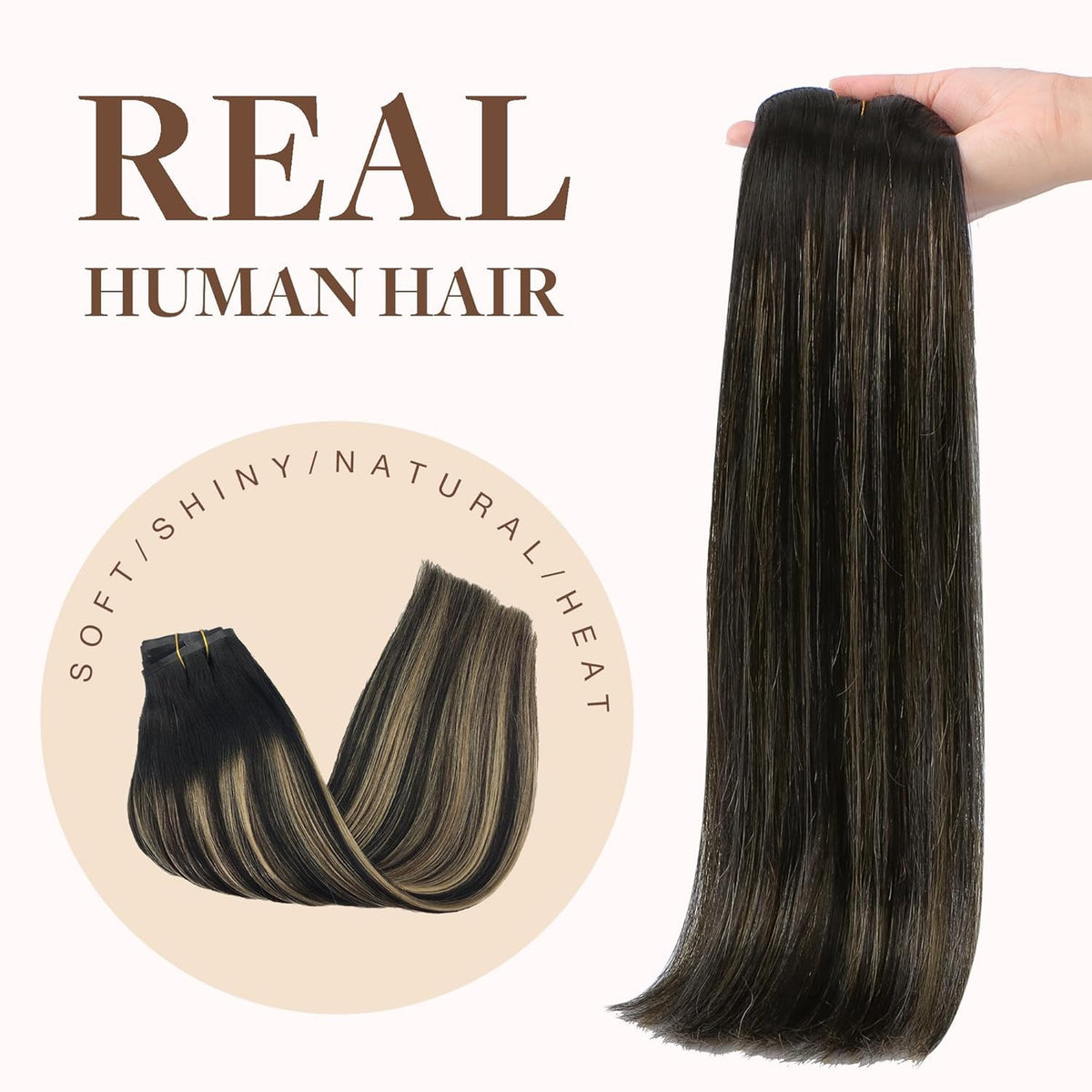 GOO GOO Clip in Hair Extensions 22 Inch on a model