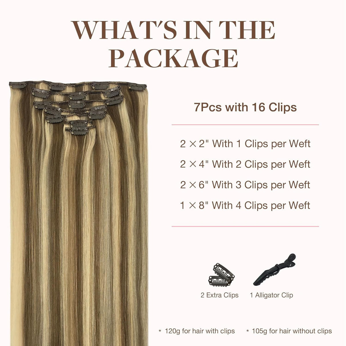 GOO GOO Clip in Hair Extensions 22 Inch packaging