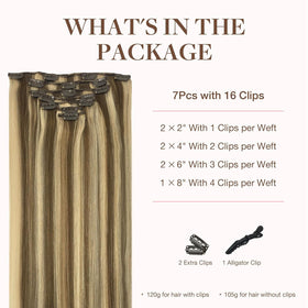 GOO GOO Clip in Hair Extensions 22 Inch packaging