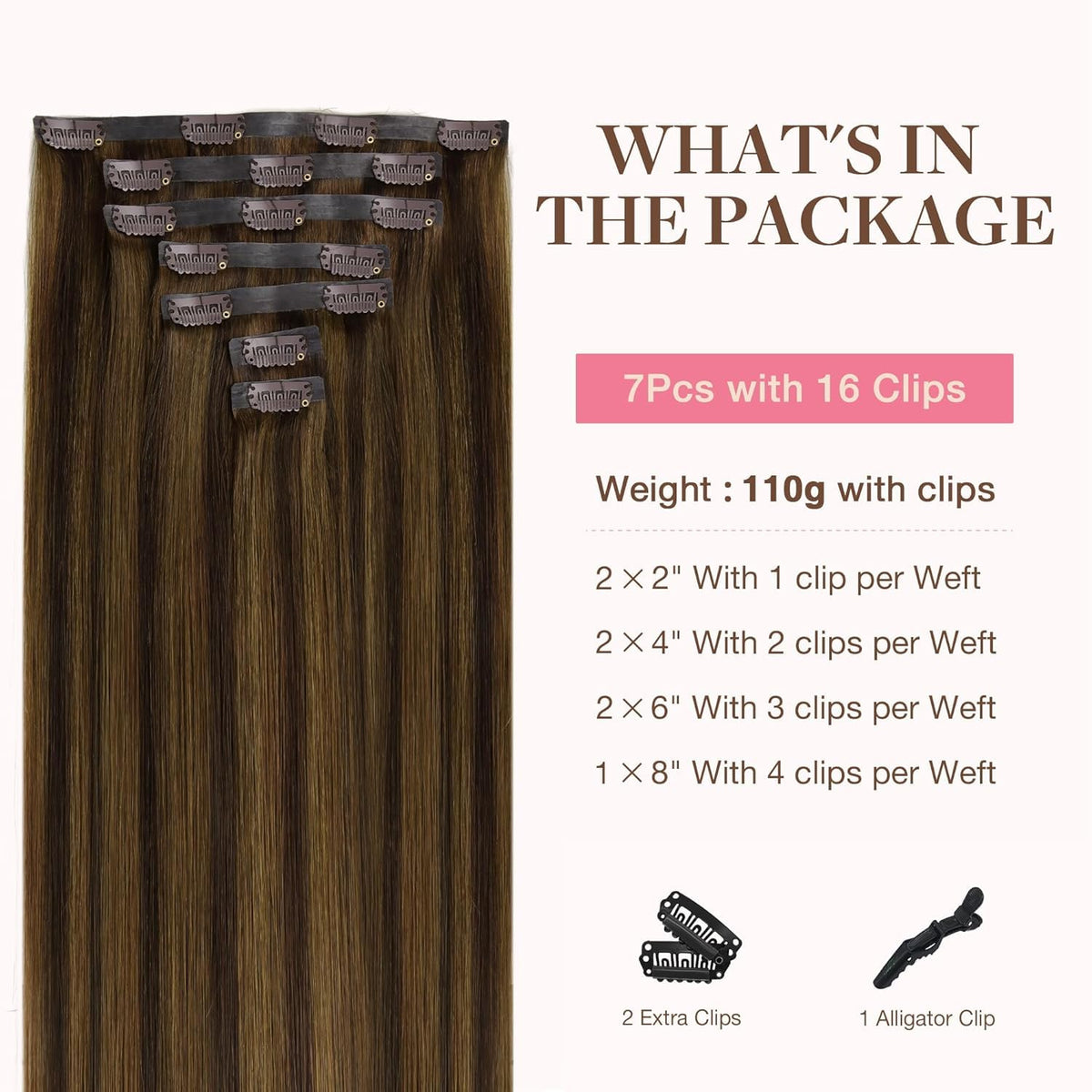 GOO GOO Clip in Hair Extensions 22 Inch packaging