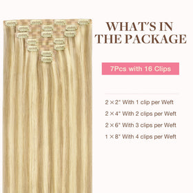 GOO GOO Clip in Hair Extensions 22 Inch packaging and clips