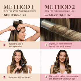 GOO GOO Clip in Hair Extensions 22 Inch texture detail