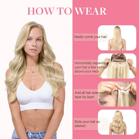 GOO GOO Clip in Hair Extensions 22inch 150g back view