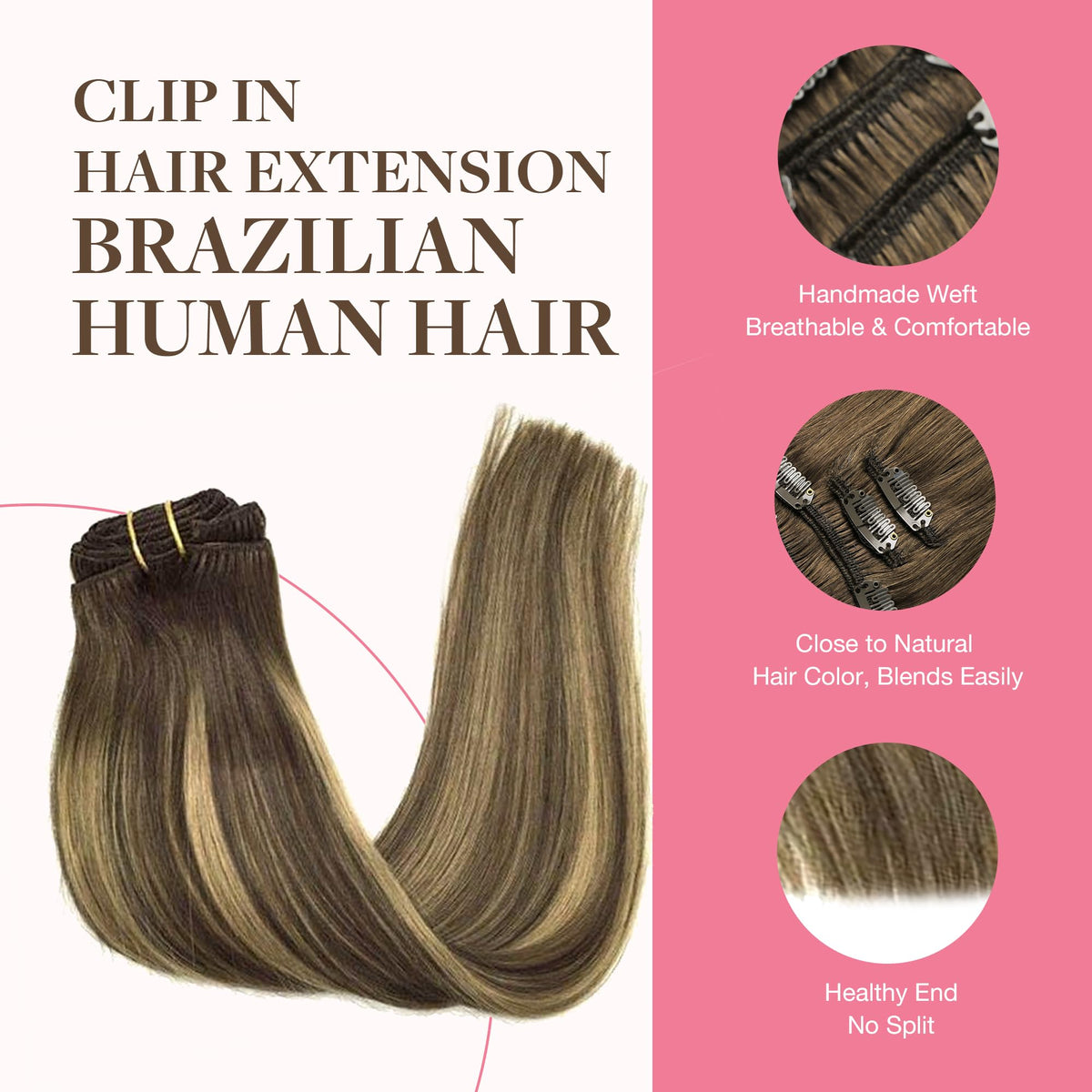 GOO GOO Clip in Hair Extensions 22inch displayed in packaging