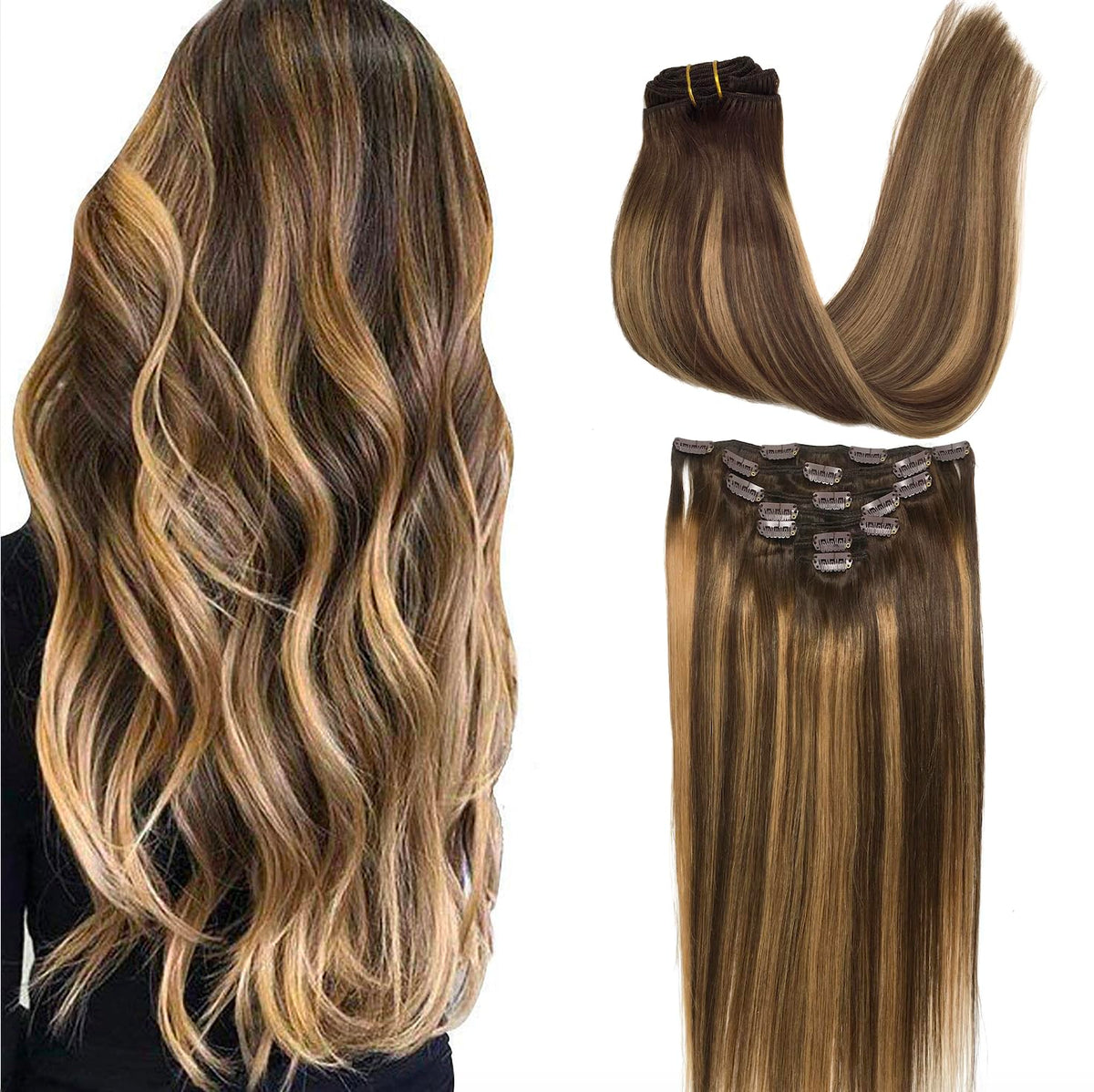 GOO GOO Clip in Hair Extensions 22inch front view