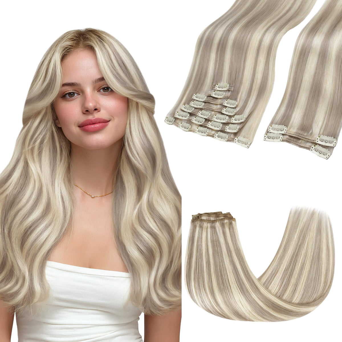GOO GOO Clip in Hair Extensions 22inch front view