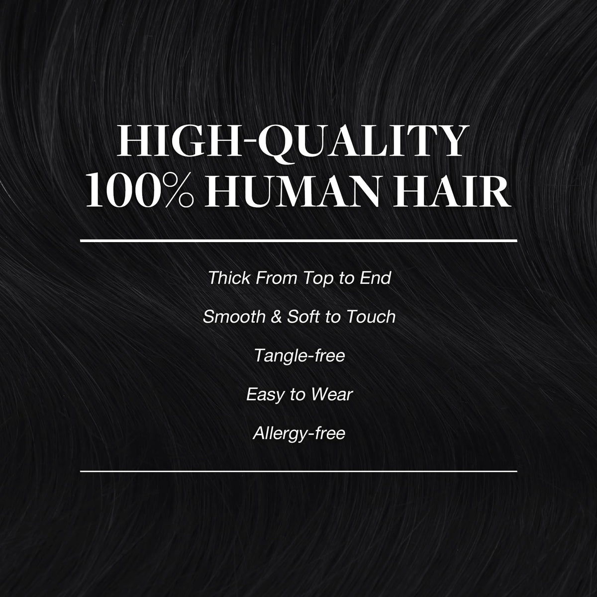 GOO GOO Clip in Hair Extensions 22inch Jet Black back view