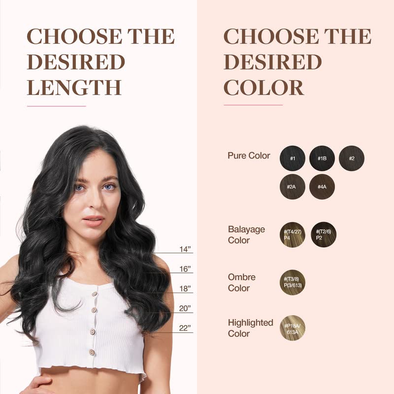 GOO GOO Clip in Hair Extensions 22inch Jet Black displayed on a table