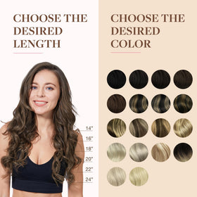 GOO GOO Clip in Hair Extensions 22inch Light Ash Brown back view
