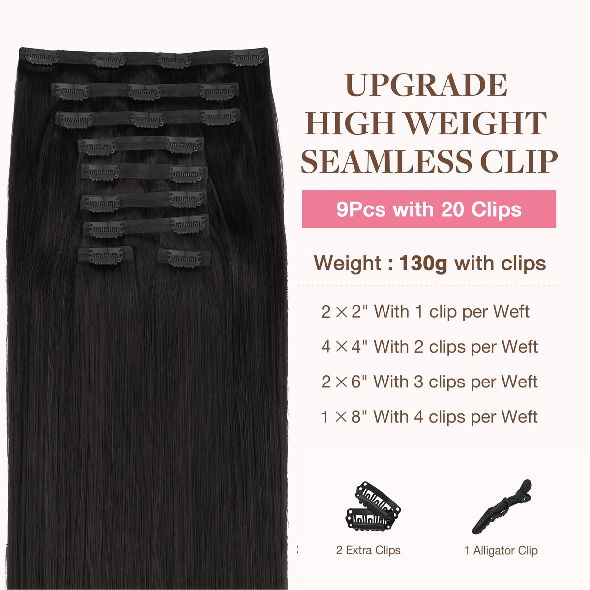 GOO GOO Clip in Hair Extensions 22inch packaging