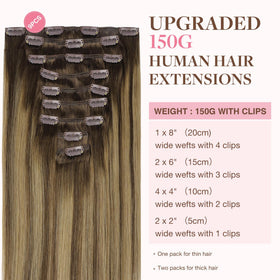 GOO GOO Clip in Hair Extensions 22inch side view showing clips