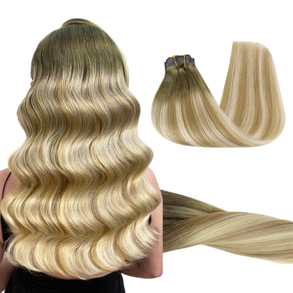 GOO GOO Clip in Hair Extensions 24 inch Bahamian Balayage front view