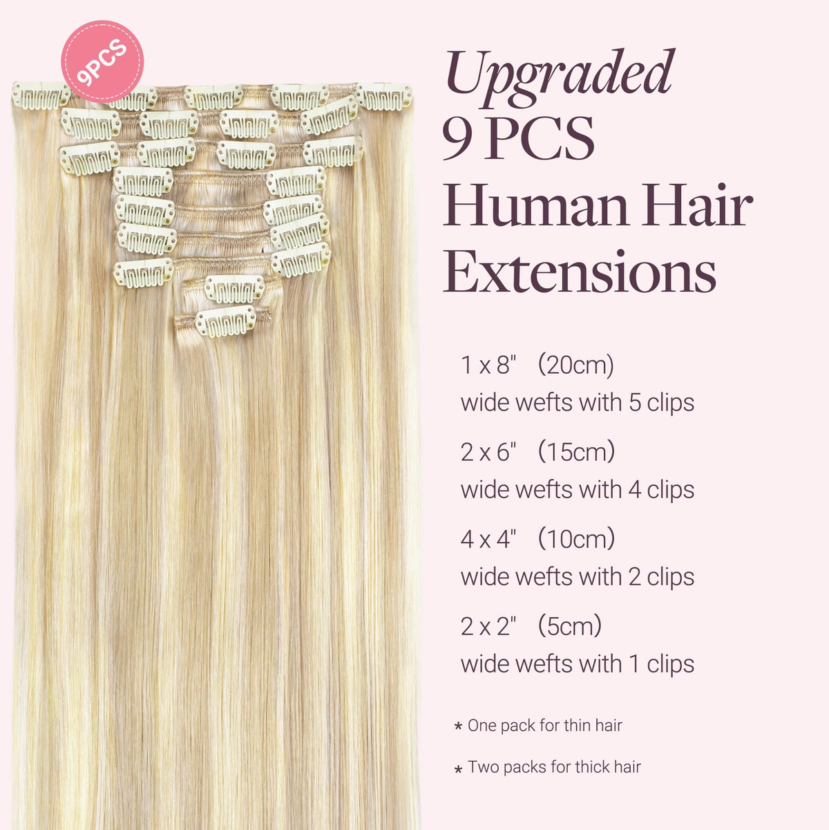 GOO GOO Clip in Hair Extensions 240g packaging