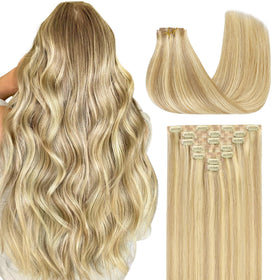 GOO GOO Clip in Hair Extensions 24inch 160g front view