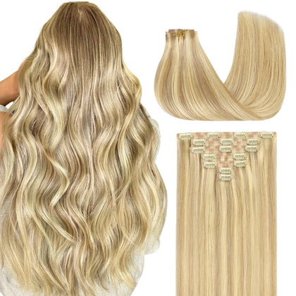 GOO GOO Clip in Hair Extensions 24inch 160g front view