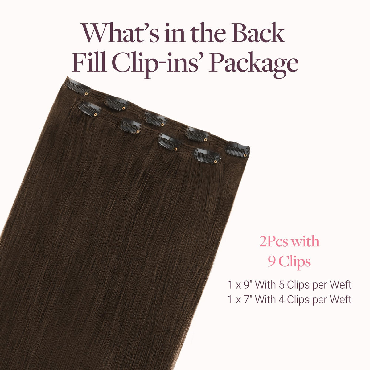 GOO GOO Clip in Hair Extensions 24inch Chocolate Brown packaging