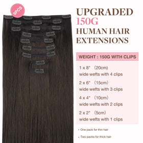 GOO GOO Clip in Hair Extensions 24inch Dark Brown packaging