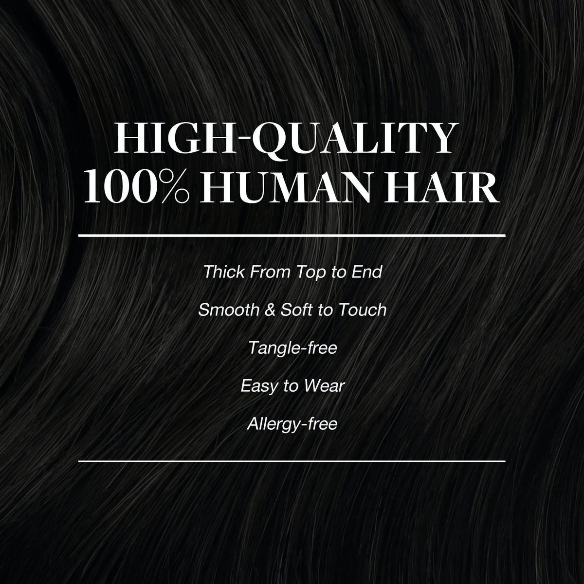 GOO GOO Clip in Hair Extensions 24inch Jet Black back view