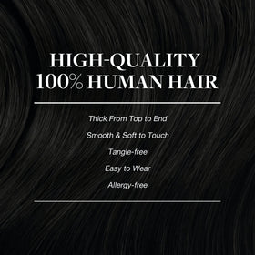 GOO GOO Clip in Hair Extensions 24inch Jet Black back view