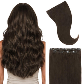 GOO GOO Clip in Hair Extensions 24inch Light Brown front view