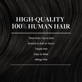 GOO GOO Clip in Hair Extensions 24inch Natural Black side view