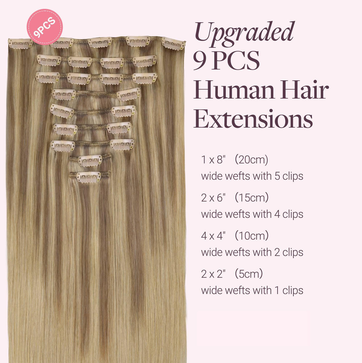 GOO GOO Clip in Hair Extensions 24inch packaging and contents