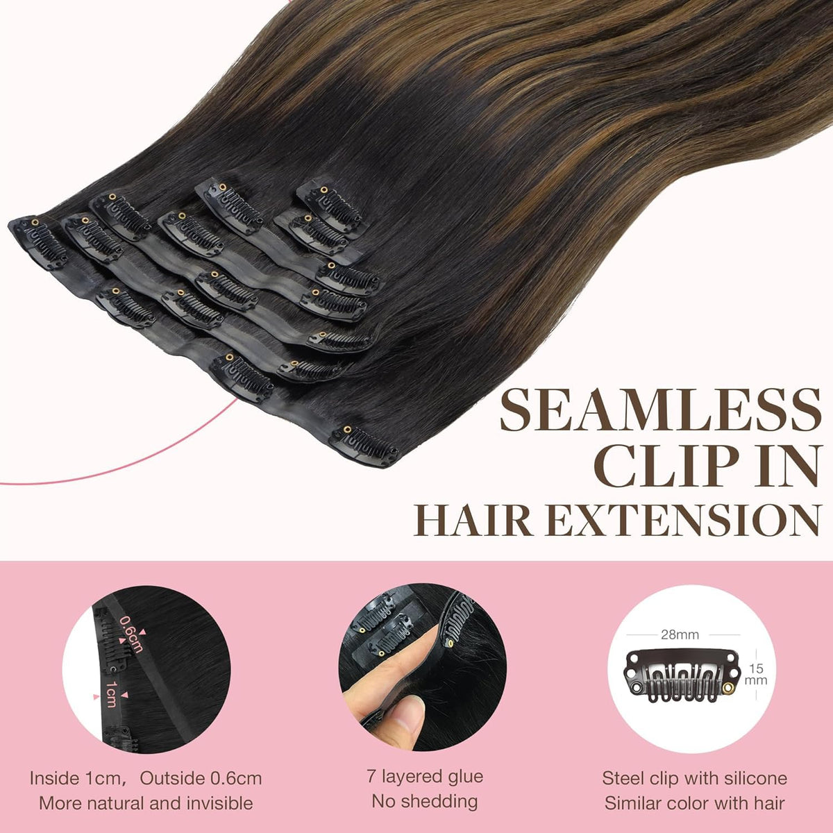 GOO GOO Clip in Hair Extensions 24inch packaging details