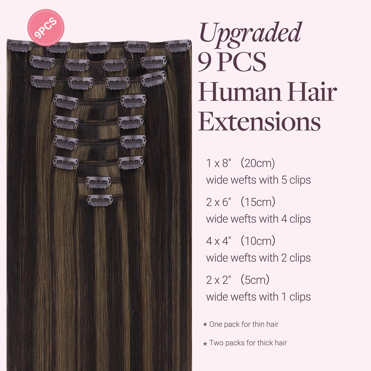 GOO GOO Clip in Hair Extensions 24inch packaging with product details
