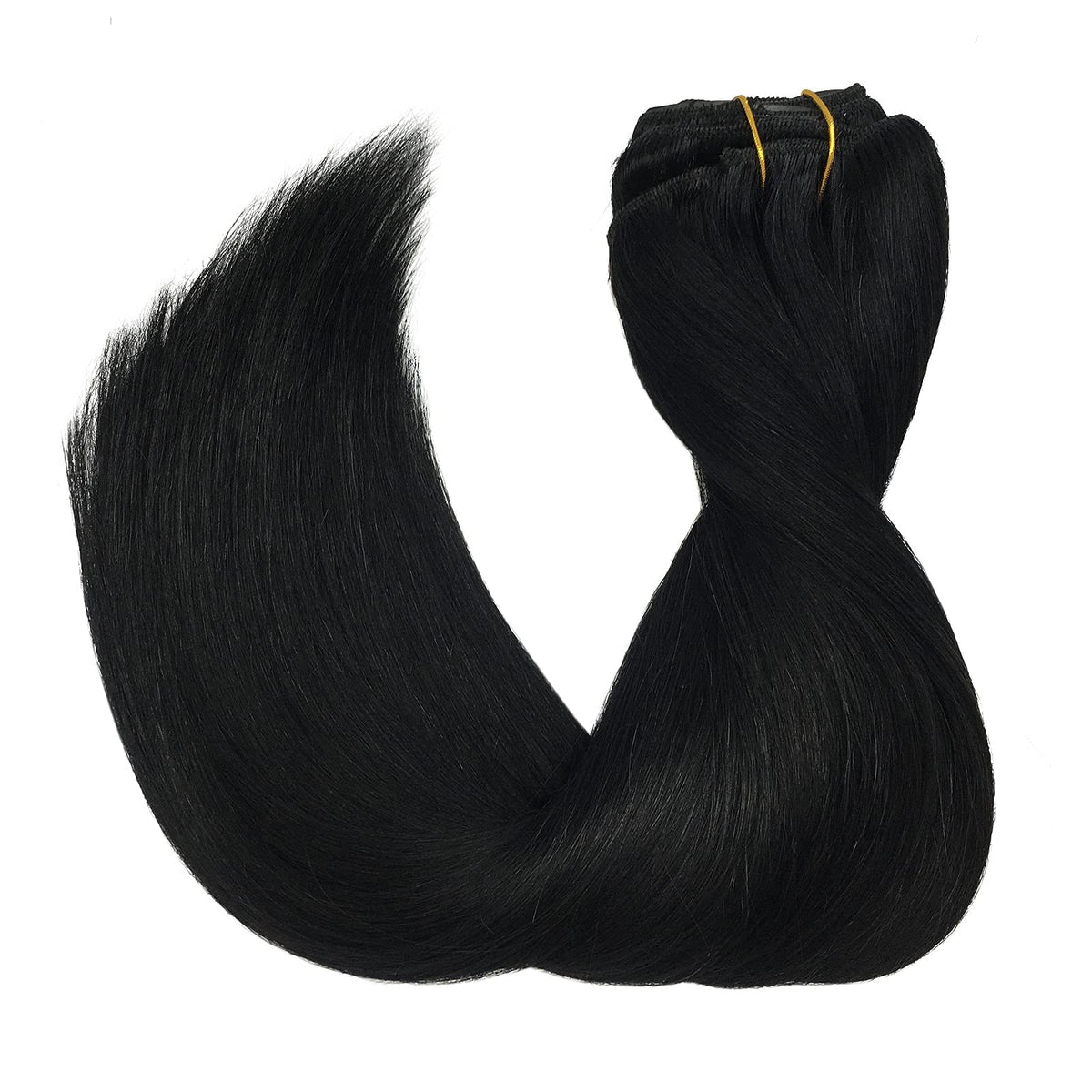 GOO GOO Clip in Hair Extensions 26inch jet black with styling tools