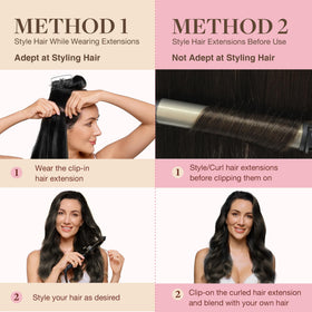 GOO GOO Clip in Hair Extensions 2A Light Brown color swatch