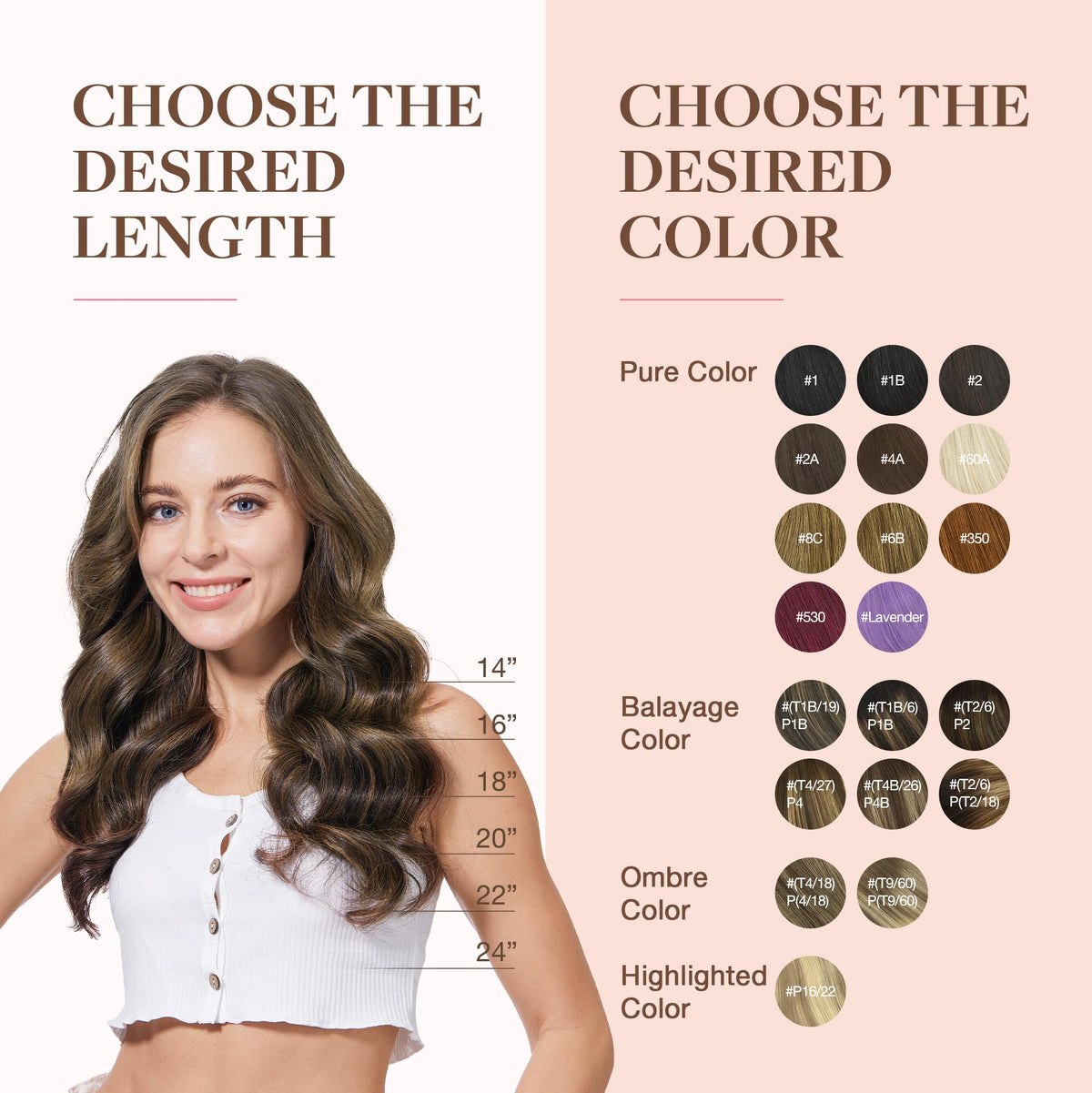GOO GOO Clip in Hair Extensions 7 pieces layout