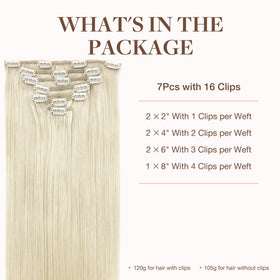 GOO GOO Clip in Hair Extensions 7 pieces packaging
