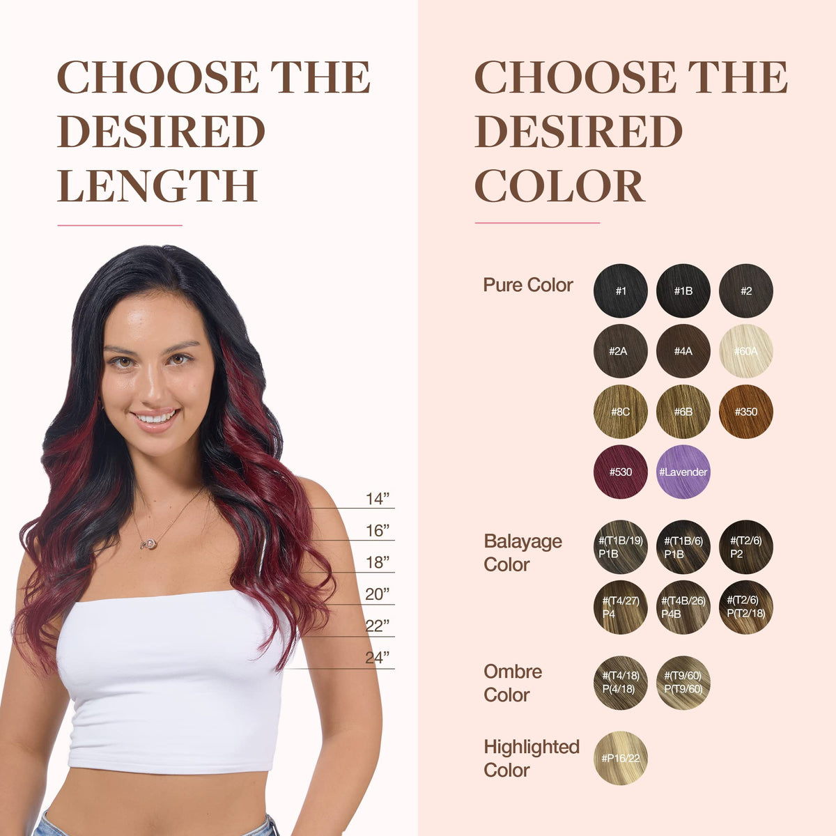 GOO GOO Clip in Hair Extensions 7Pcs displayed