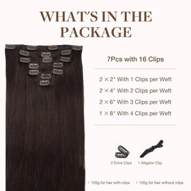 GOO GOO Clip in Hair Extensions 7Pcs packaging