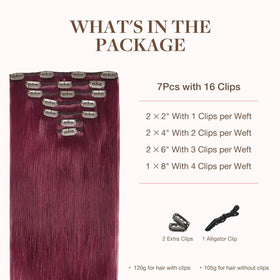 GOO GOO Clip in Hair Extensions 7Pcs packaging