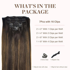 GOO GOO Clip in Hair Extensions 7Pcs packaging