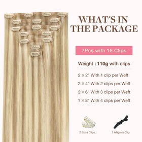 GOO GOO Clip in Hair Extensions 7Pcs packaging