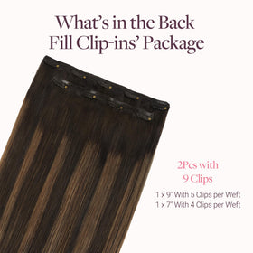 GOO GOO Clip in Hair Extensions back view highlighting the weft