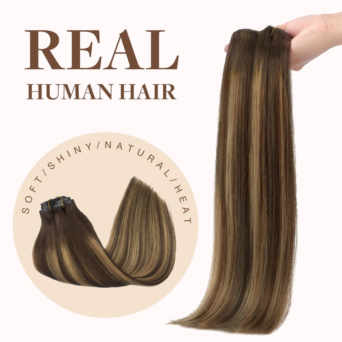 GOO GOO Clip in Hair Extensions care instructions on packaging