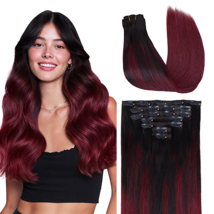 GOO GOO Clip in Hair Extensions Cherry Cola front view
