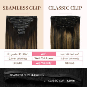 GOO GOO Clip in Hair Extensions close-up of clips