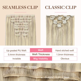GOO GOO Clip in Hair Extensions close-up of clips