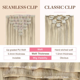 GOO GOO Clip in Hair Extensions close-up of silicone-backed clips