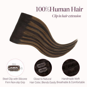 GOO GOO Clip in Hair Extensions close-up of the silicone-backed clip
