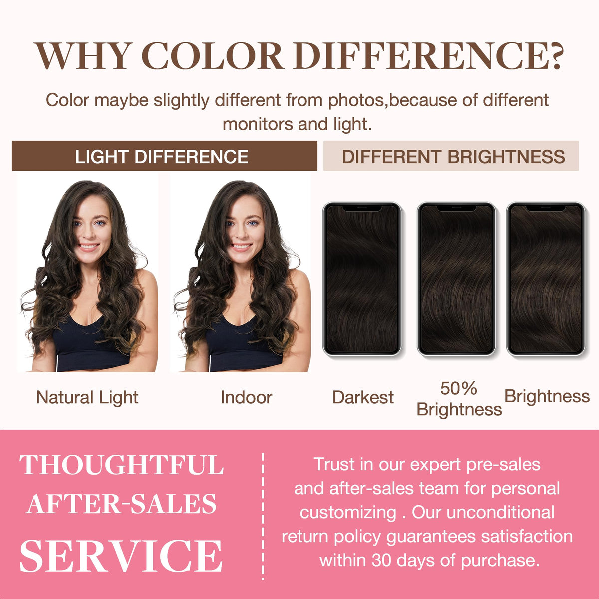 GOO GOO Clip in Hair Extensions color comparison